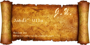 Jakó Ulla névjegykártya